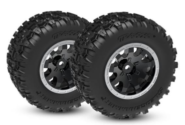 TRX10771-STBLK Reifen auf Felgen schwarz Sledgehammer vorn